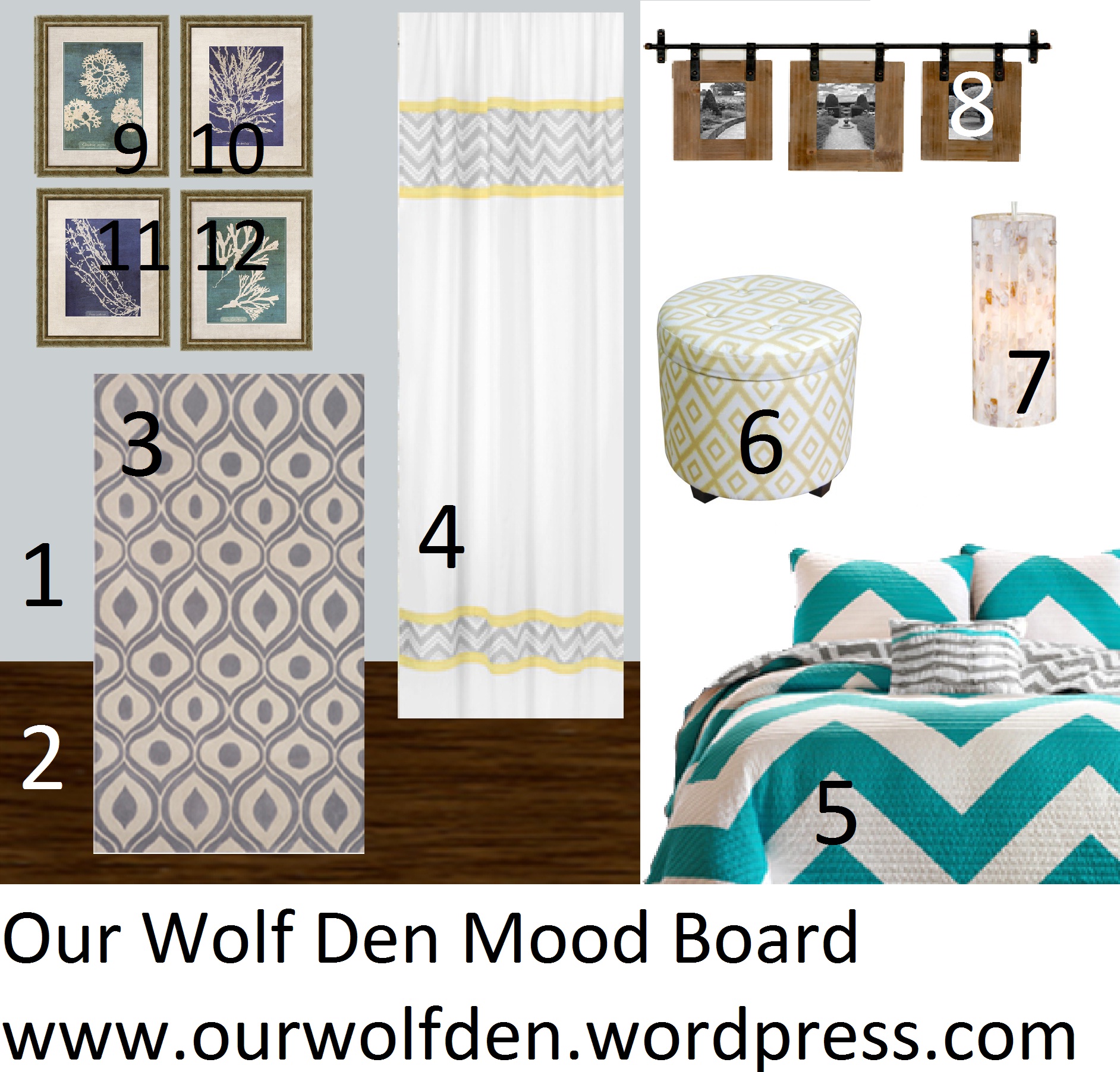 Mood Board Grey Teal And Yellow Bedroom Our Wolf Den